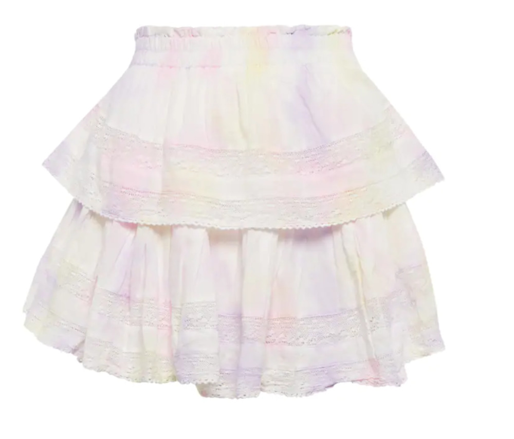 NWT $248 LoveShackFancy Ruffeled Cotton Miniskirt Medium